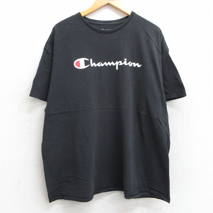 チャンピオン 半袖Tシャツ ビッグロゴ ブラック XL | 古着