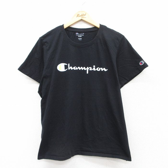 チャンピオン 半袖Tシャツ ビッグロゴ ブラック XL | 古着