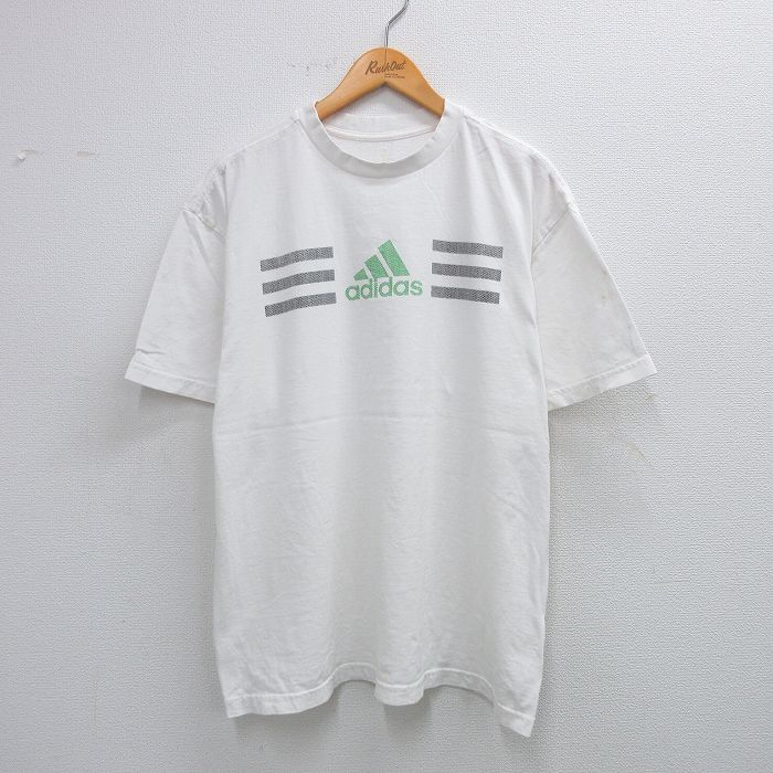 アディダス 半袖Tシャツ ビッグロゴ ホワイト XL | 古着