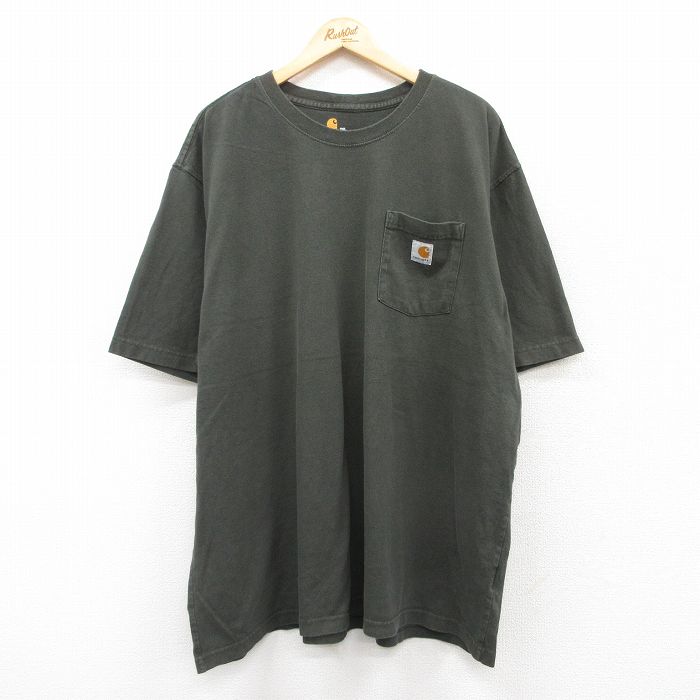 カーハート 半袖Tシャツ ワンポイントロゴ グリーン XL | 古着
