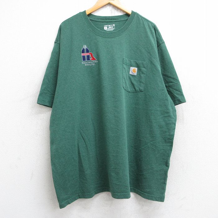カーハート 半袖Tシャツ ワンポイントロゴ グリーン XL | 古着