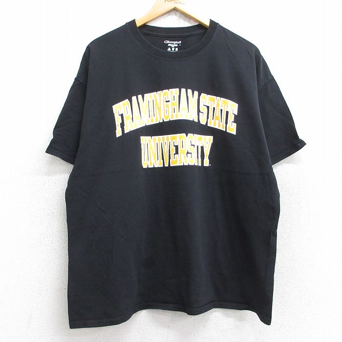 チャンピオン 半袖Tシャツ フレイミングハム ブラック XL | 古着