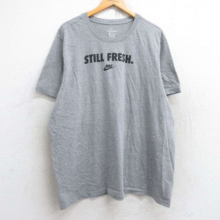 ナイキ 半袖Tシャツ ワンポイントロゴ グレー XL | 古着