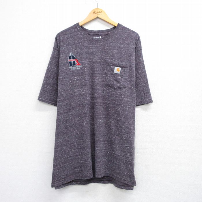 カーハート 半袖Tシャツ ワンポイントロゴ グレー XL | 古着