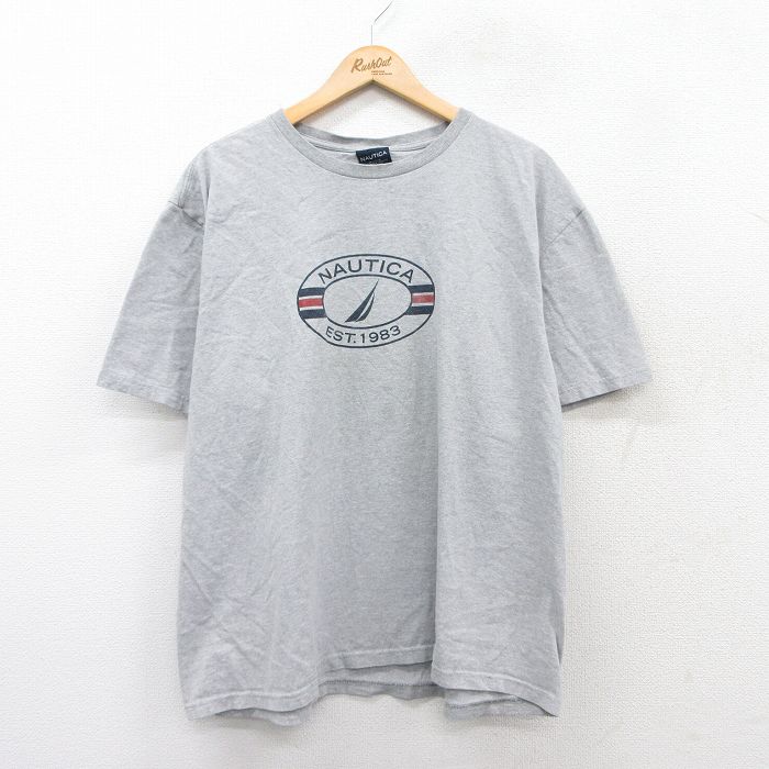 ノーティカ 半袖Tシャツ ビッグロゴ グレー XL | 古着