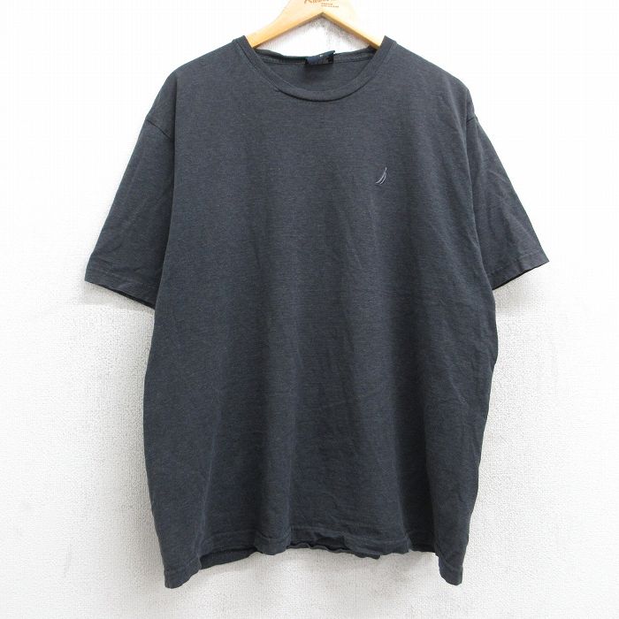 ノーティカ 半袖Tシャツ ワンポイントロゴ グレー XL | 古着