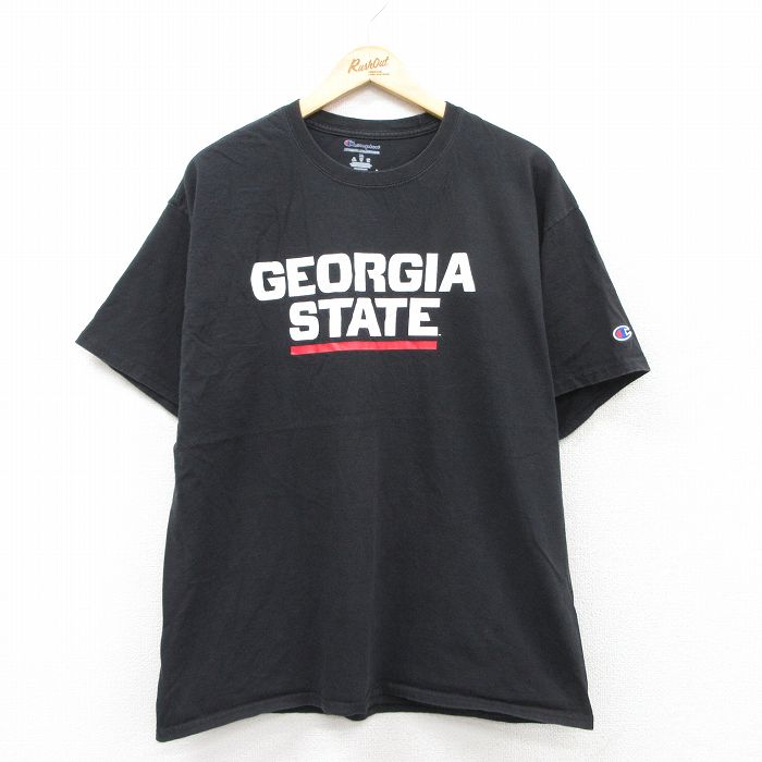 チャンピオン 半袖Tシャツ ジョージアステート ブラック XL | 古着