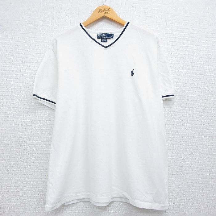 ラルフローレン 90s 半袖Tシャツ ワンポイントロゴ ホワイト メンズXL相当 | 古着