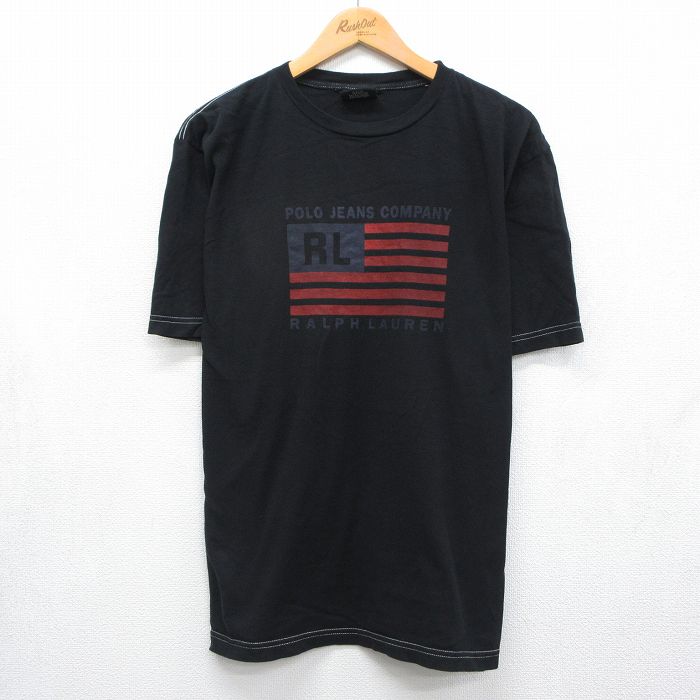 ラルフローレン 半袖Tシャツ ビッグロゴ ブラック メンズXL相当 | 古着