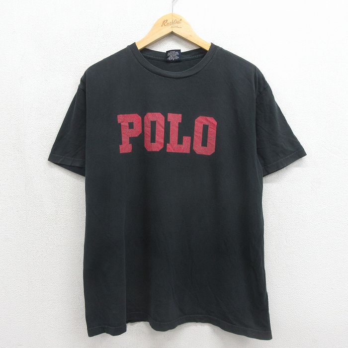 ラルフローレン 90s 半袖Tシャツ ビッグロゴ ブラック メンズXL相当 | 古着