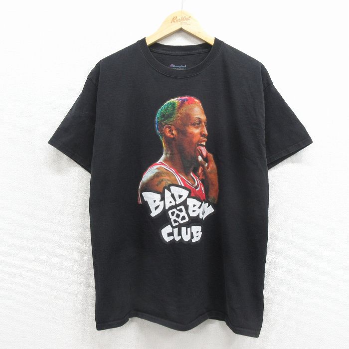 チャンピオン 半袖Tシャツ デニスロッドマン ブラック メンズL相当 | 古着