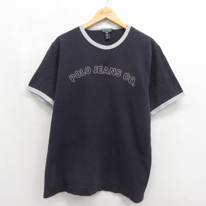ラルフローレン 半袖Tシャツ ビッグロゴ ブラック メンズXL相当 | 古着