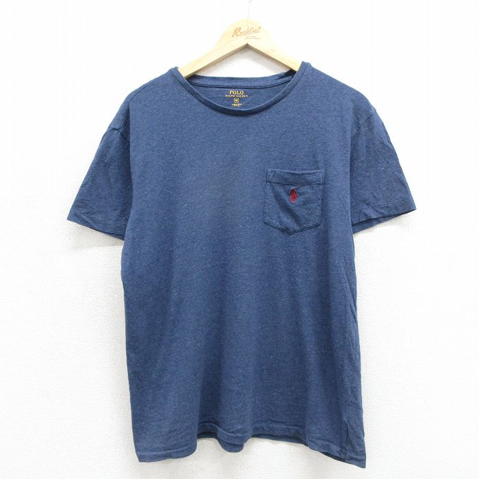 ラルフローレン 半袖Tシャツ ワンポイントロゴ ネイビー メンズL相当 | 古着