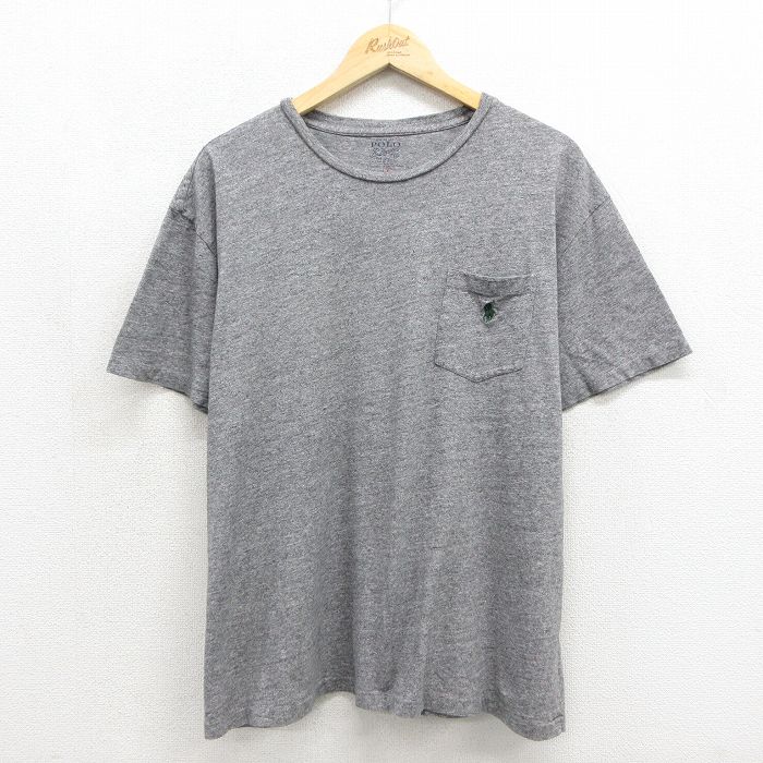 ラルフローレン 半袖Tシャツ ワンポイントロゴ グレー メンズXL相当 | 古着