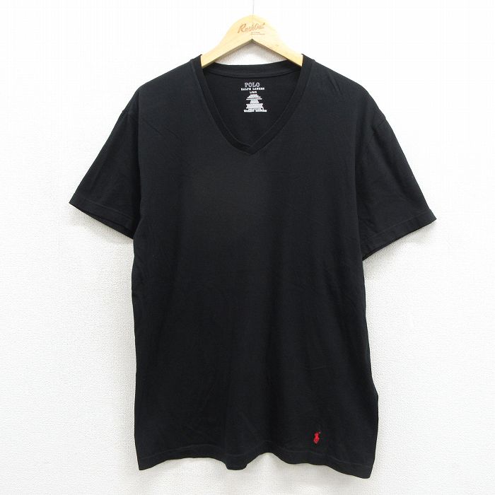 ラルフローレン 半袖Tシャツ ワンポイントロゴ ブラック メンズL相当 | 古着