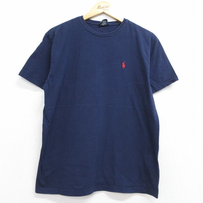 ラルフローレン 90s 半袖Tシャツ ワンポイントロゴ ネイビー メンズL相当 | 古着
