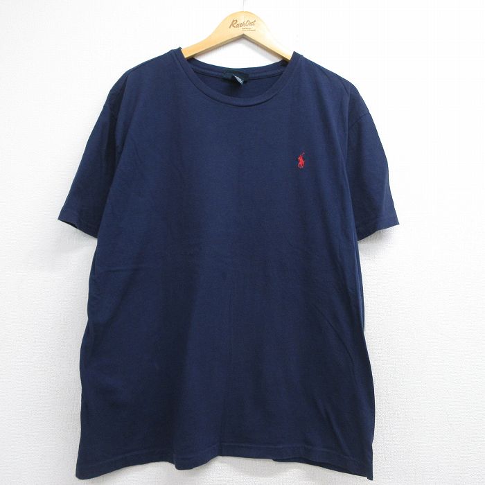 ラルフローレン 90s 半袖Tシャツ ワンポイントロゴ ネイビー メンズXL相当 | 古着