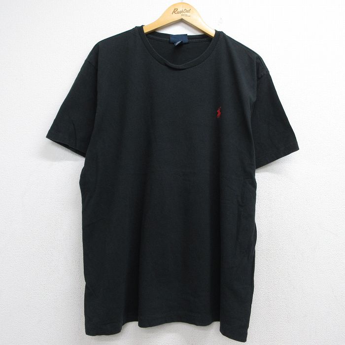 ラルフローレン 90s 半袖Tシャツ ワンポイントロゴ ブラック メンズXL相当 | 古着