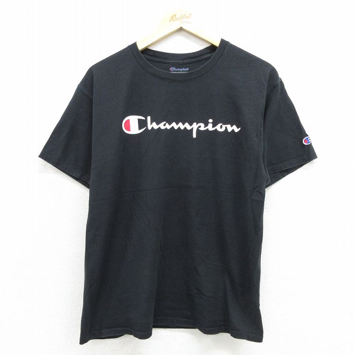 チャンピオン M 半袖Tシャツ ビッグロゴ ブラック メンズM相当 | 古着