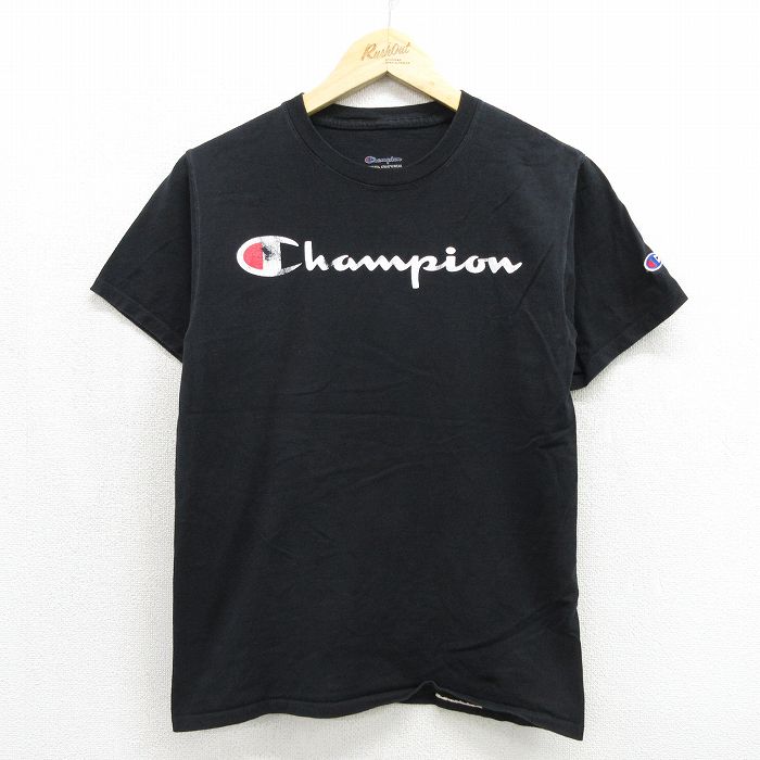 チャンピオン S 半袖Tシャツ ビッグロゴ ブラック メンズS相当 | 古着
