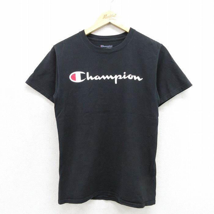 チャンピオン S 半袖Tシャツ ビッグロゴ ブラック メンズS相当 | 古着