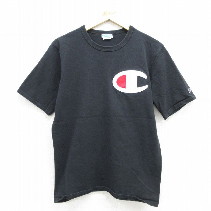 チャンピオン M 半袖Tシャツ ビッグロゴ ブラック メンズM相当 | 古着
