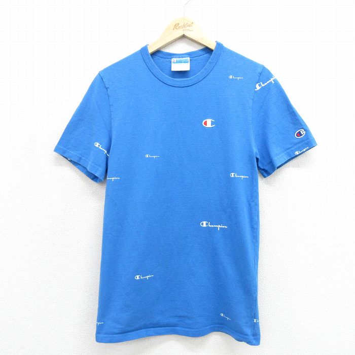 チャンピオン 半袖Tシャツ ブルー メンズS相当 | 古着