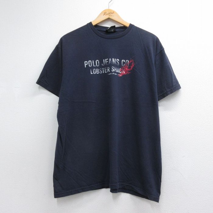ラルフローレン 半袖Tシャツ ビッグロゴ ネイビー メンズXL相当 | 古着