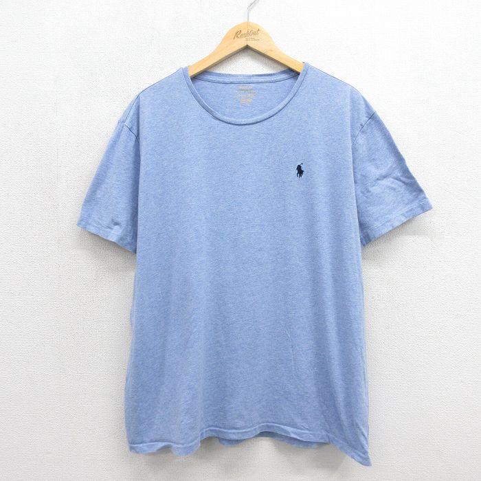 ラルフローレン 半袖Tシャツ ワンポイントロゴ ライトブルー メンズXL相当 | 古着