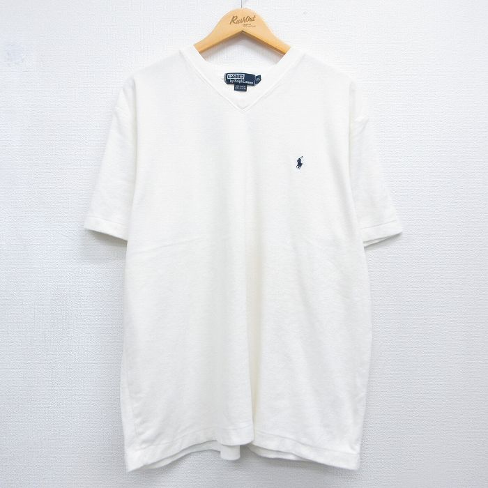 ラルフローレン 90s 半袖Tシャツ ワンポイントロゴ ホワイト メンズXL相当 | 古着