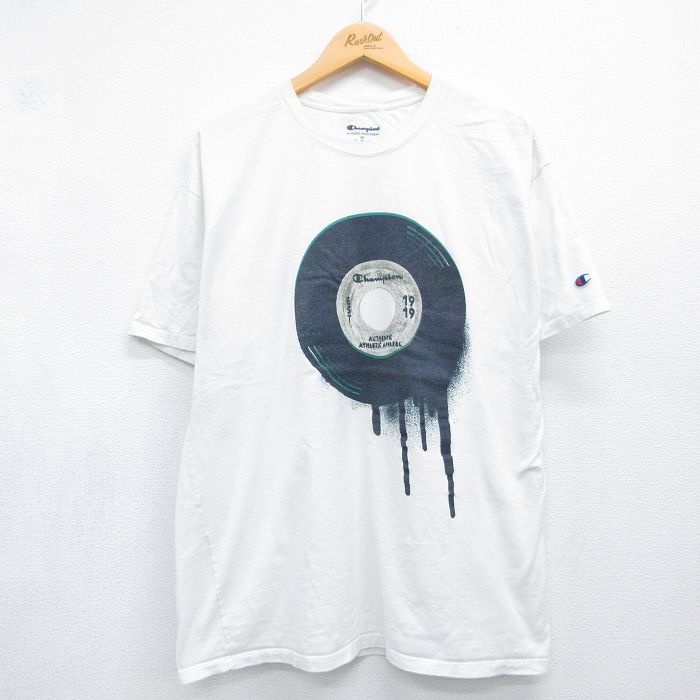 チャンピオン 半袖Tシャツ レコード ホワイト メンズXL相当 | 古着