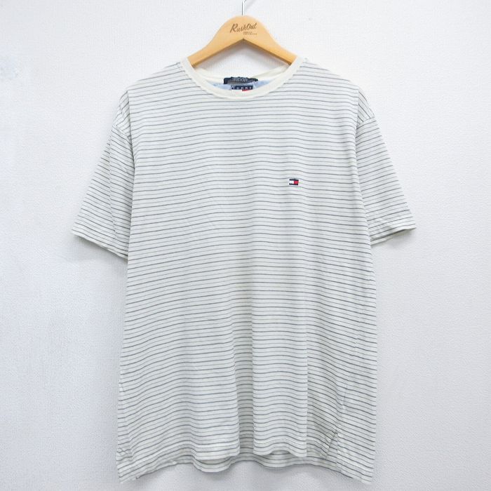 トミーヒルフィガー 90s 半袖Tシャツ ワンポイントロゴ ホワイト メンズXL相当 | 古着
