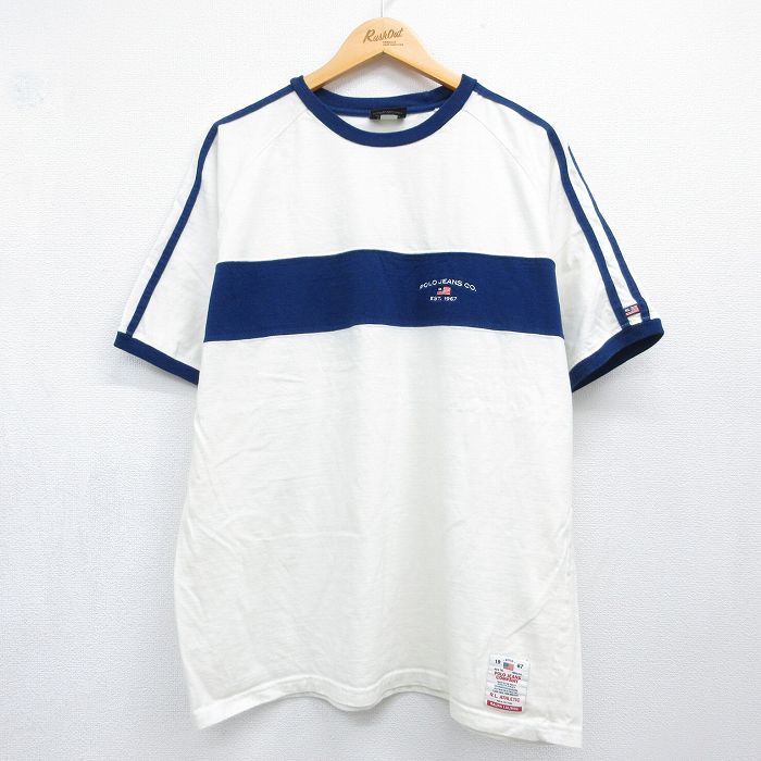 ラルフローレン 半袖Tシャツ ワンポイントロゴ ホワイト メンズXL相当 | 古着