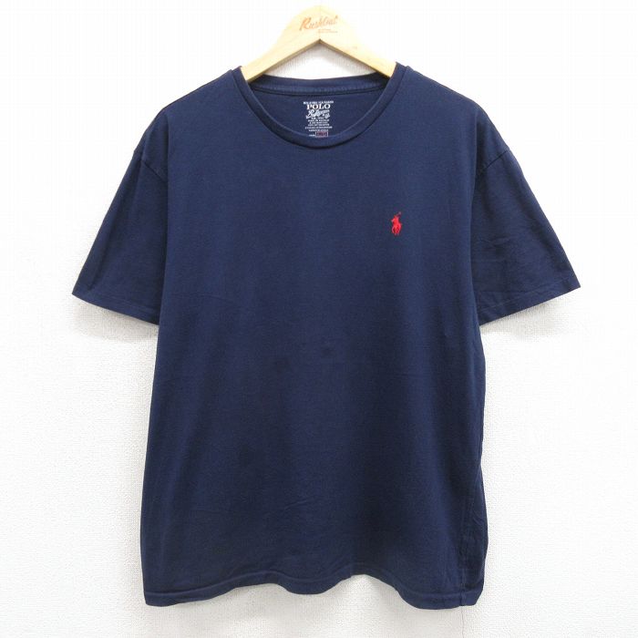 ラルフローレン 半袖Tシャツ ワンポイントロゴ ネイビー メンズXL相当 | 古着
