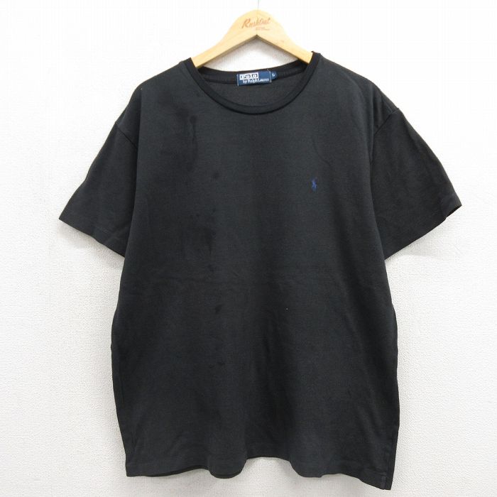 ラルフローレン 90s 半袖Tシャツ ワンポイントロゴ ブラック メンズXL相当 | 古着