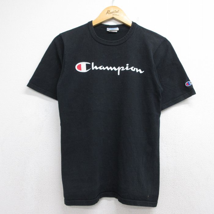 チャンピオン S 半袖Tシャツ ビッグロゴ ブラック メンズS相当 | 古着