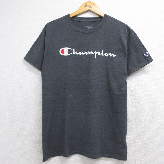 チャンピオン 半袖Tシャツ ビッグロゴ グレー メンズM相当 | 古着
