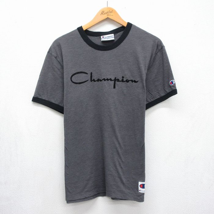 チャンピオン 半袖Tシャツ ビッグロゴ グレー メンズL相当 | 古着