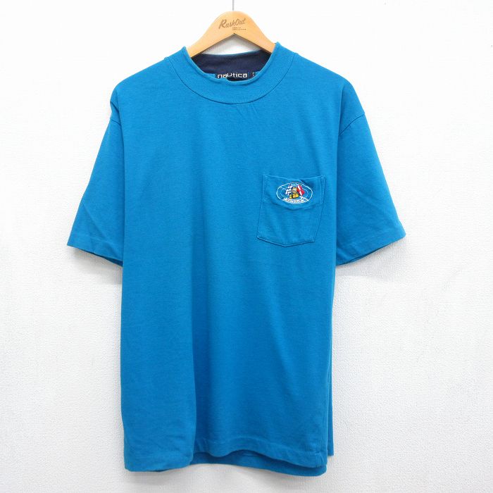 ノーティカ 90s 半袖Tシャツ ダイビングクラブ ライトブルー メンズXL相当 | 古着