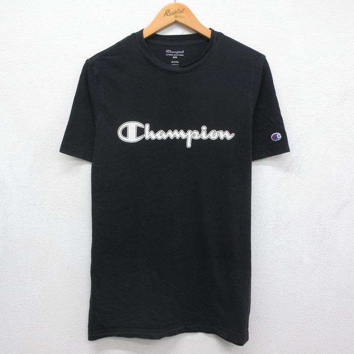 チャンピオン M 半袖Tシャツ ビッグロゴ ブラック メンズM相当 | 古着