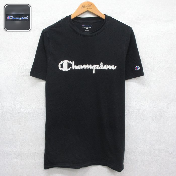 チャンピオン M 半袖Tシャツ ビッグロゴ ブラック メンズM相当 | 古着