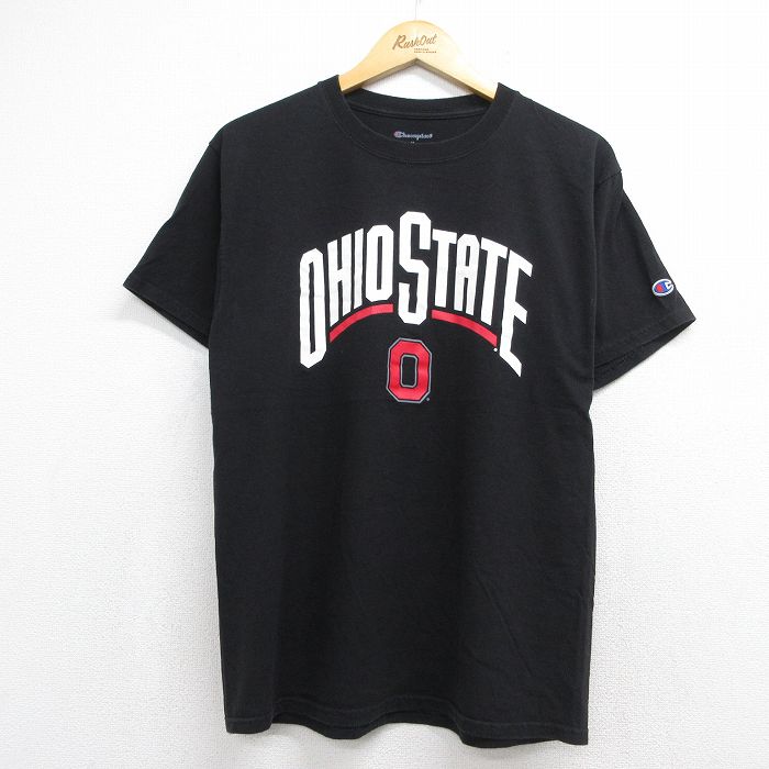 チャンピオン M 半袖Tシャツ オハイオ ブラック メンズM相当 | 古着