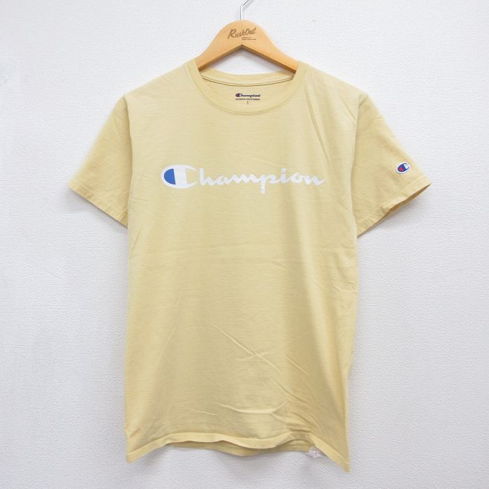 チャンピオン S 半袖Tシャツ ビッグロゴ イエロー メンズS相当 | 古着