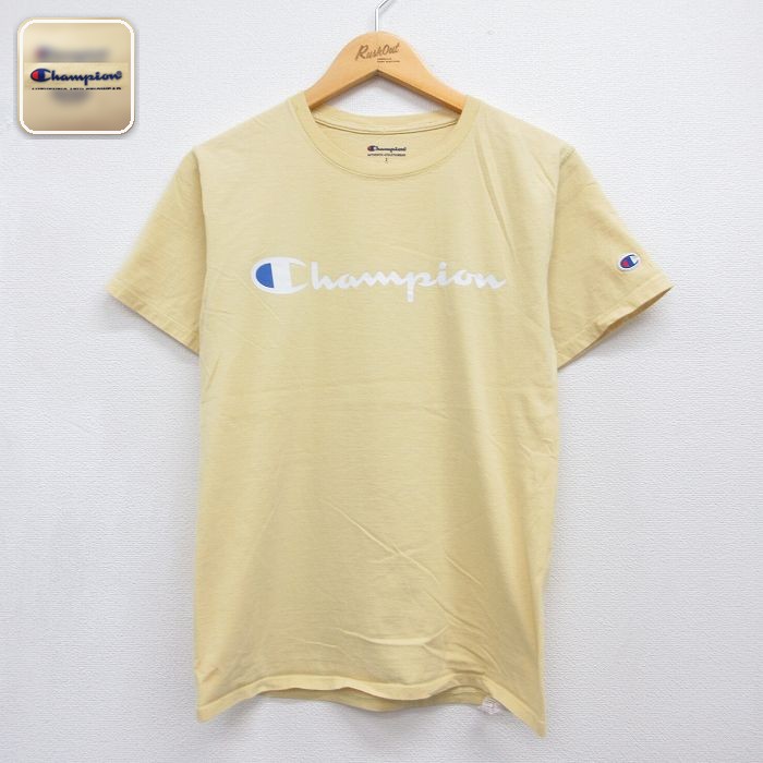 チャンピオン S 半袖Tシャツ ビッグロゴ イエロー メンズS相当 | 古着
