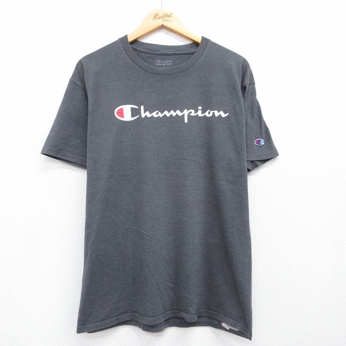 チャンピオン 半袖Tシャツ ビッグロゴ グレー メンズL相当 | 古着