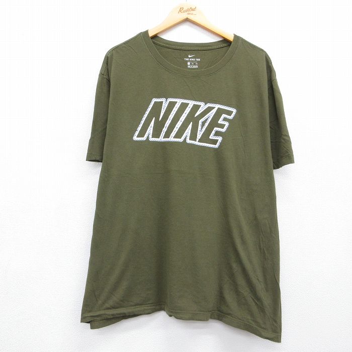 ナイキ 半袖Tシャツ ビッグロゴ カーキ メンズXL相当 | 古着