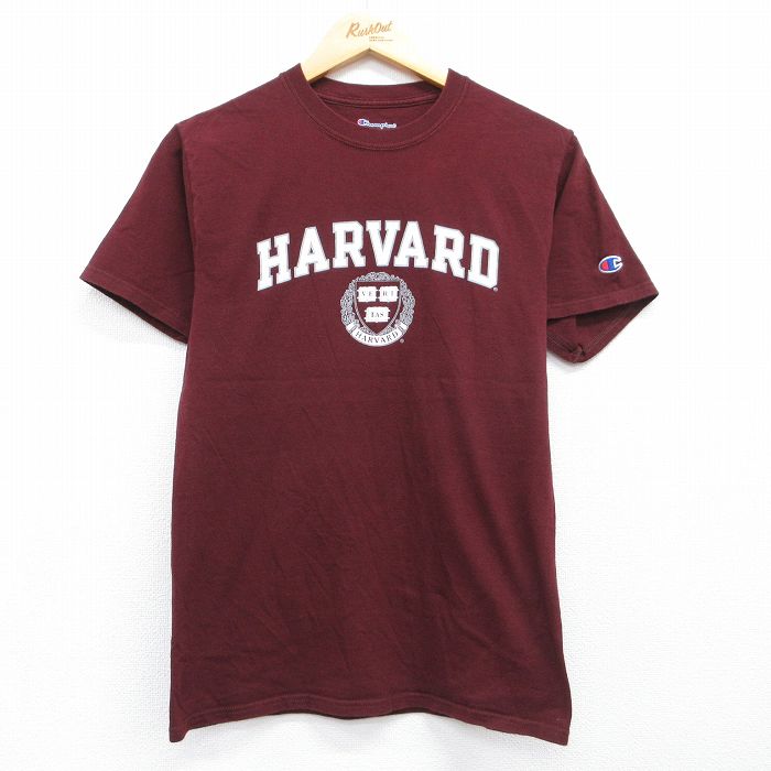 チャンピオン S 半袖Tシャツ ハーバードカレッジ バーガンディ メンズS相当 | 古着