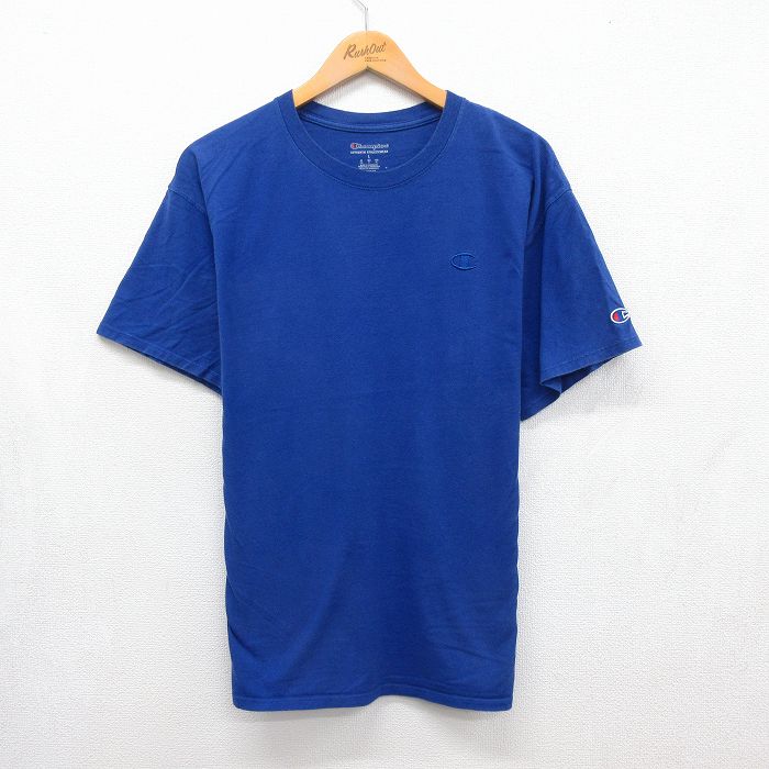 チャンピオン 半袖Tシャツ ワンポイントロゴ ブルー メンズXL相当 | 古着