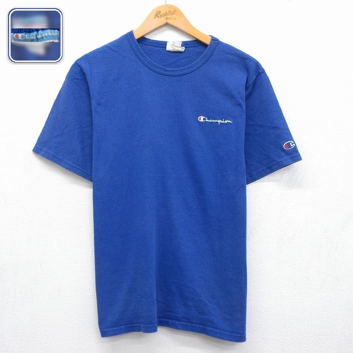 チャンピオン 半袖Tシャツ ワンポイントロゴ ブルー メンズM相当 | 古着