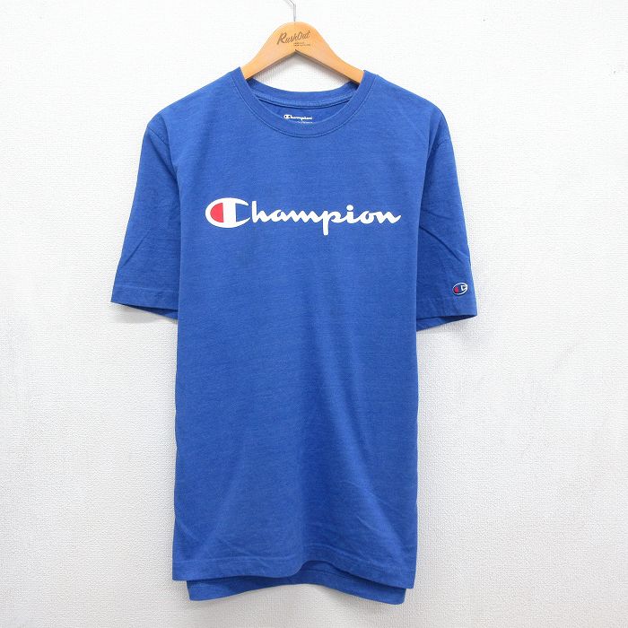 チャンピオン 半袖Tシャツ ビッグロゴ ブルー メンズXL相当 | 古着